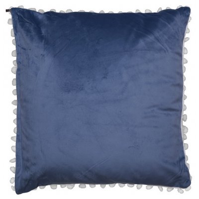 Διακοσμητικό Μαξιλάρι με γέμιση Βελουτέ με Pon Pon 45x45 - Viopros - 330 - Μπλε | Διακοσμητικά Μαξιλάρια | DressingHome