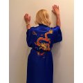 Ρόμπα Σατέν Μεταξωτή - Κιμονό Medium - DressingHome - Δράκος - Μπλε | Κιμονό | DressingHome