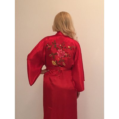 Ρόμπα Σατέν Μεταξωτή - Κιμονό Medium - DressingHome - Τριαντάφυλλο - Κόκκινο | Κιμονό | DressingHome