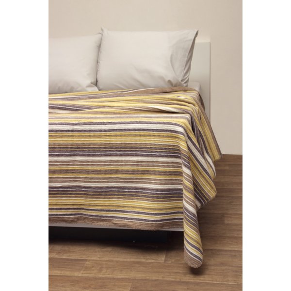Κουβέρτα Ριγέ Μονή Τύπου Πικέ 160x220 - Viopros - Ριάνα - Μπεζ | Κουβέρτες | DressingHome