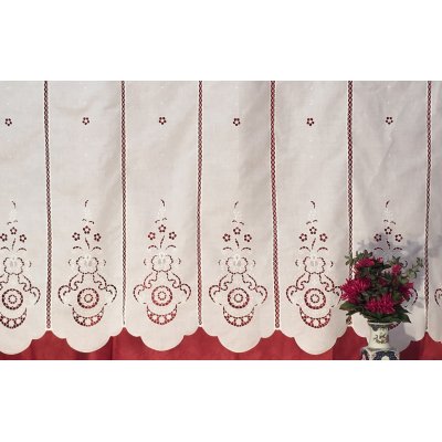 Κουρτίνα Έτοιμη Λινή Κοφτή Κεντητή Χειροποίητη 145x100 - DressingHome - Φολέγανδρος | Κουρτίνες | DressingHome