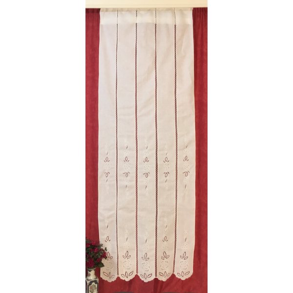 Κουρτίνα Έτοιμη λινή Κοφτή Κεντητή Χειροποίητη 90x240 - DressingHome - Κίμωλος | Κουρτίνες | DressingHome