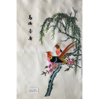 Πίνακας Διακοσμητικός χωρίς κορνίζα Μεταξωτός Κεντημένος Χειροποίητος 31x45 - DressingHome - Εξωτικά πουλιά - 16 | Προσφορές - Σαλόνι Τραπεζαρία | DressingHome