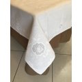 Σετ Καρέ Λινό κεντητό με 4 πετσέτες 85x85 - DressingHome - 7555/5 - Λευκό | Καρέ - Τραπεζοκαρέ | DressingHome