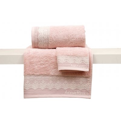 Σετ Πετσέτες 3 τμχ Χειρός (δεμένες με κορδέλα) 30x50 - AnnaRiska - Superior Jacquard - Karla / 1 - Blush Pink | Πετσέτες | DressingHome