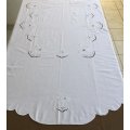 Σετ Τραπεζομάντηλο Οβάλ κεντητό με 12 πετσέτες 175x260 - DressingHome - SG291 - Λευκό | Τραπεζομάντηλα | DressingHome